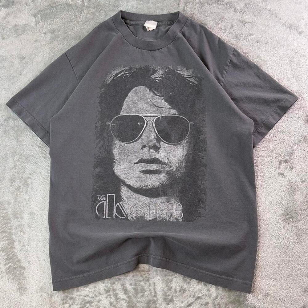 Vintage Y2K The Doors Jim Morrison T-Shirt Men’s Large Gray Band Graphic